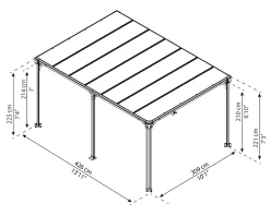 Canopia Pavillon Milano 4300 426 x 309 x 221 cm, anthrazit