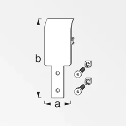 coaxis®-Abhängungsplatte 35.5 mm 35.5 x 105 mm Aluminium roh blank
