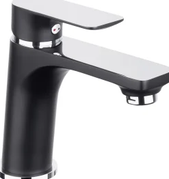 Cornat Waschtischarmatur Noir rund  schwarz/chrom