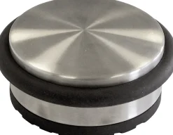 HSI Türstopper flach Ø 9,5 x 4 cm Edelstahl-Optik