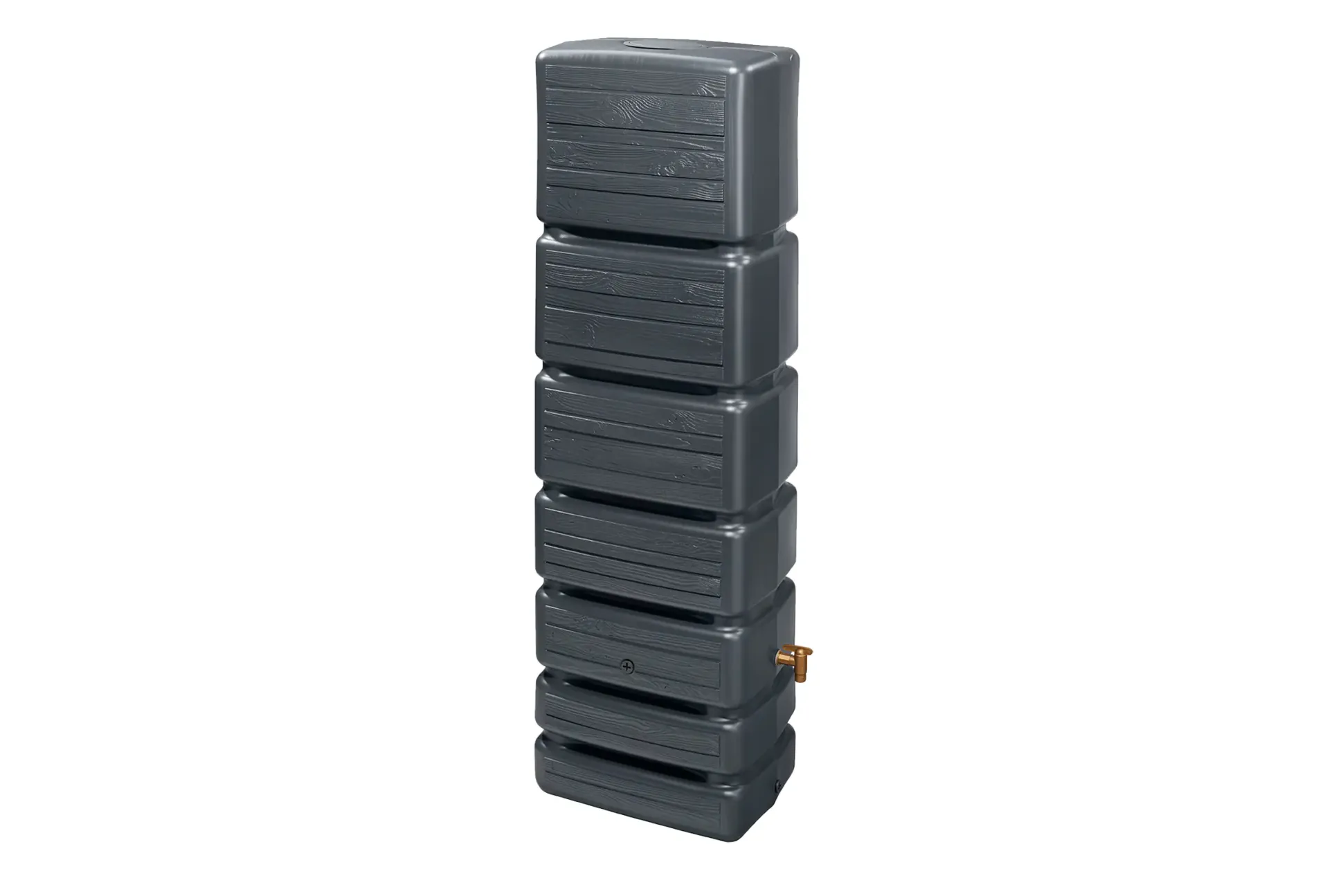 4rain Regenwasser-Wandtank Slim Wood Decor graphite grey 350 Liter