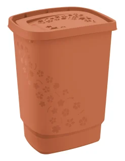 Rotho Wäschesammler Flowers 55 L coral clay
