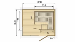 Weka Design-Gartensauna 11,4 m² Cubilis