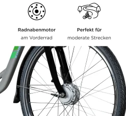 Zündapp E-Bike Z502 City 28 Zoll 7-Gang 522 Wh grau grün