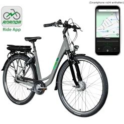 Zündapp E-Bike Z502 City 28 Zoll 7-Gang 522 Wh grau grün